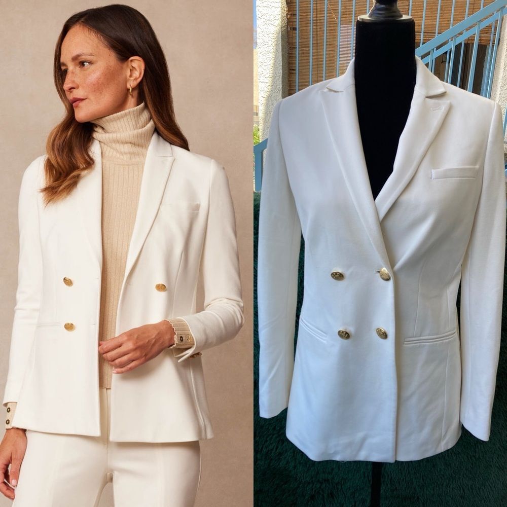J. McLaughlin Size 0 Marlowe Blazer in Egret White